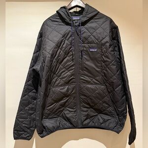 Patagonia Men's Black Hooded Diamond Quilted Puffer Jacket XXL
